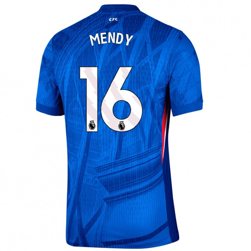 Danxen Enfant Maillot Edouard Mendy #16 Bleu Blanc Tenues Domicile 2025/26 T-Shirt