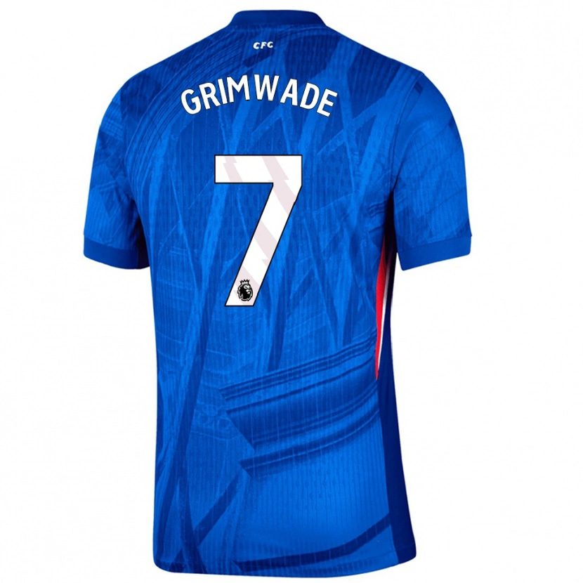 Danxen Enfant Maillot Heze Grimwade #7 Bleu Blanc Tenues Domicile 2025/26 T-Shirt