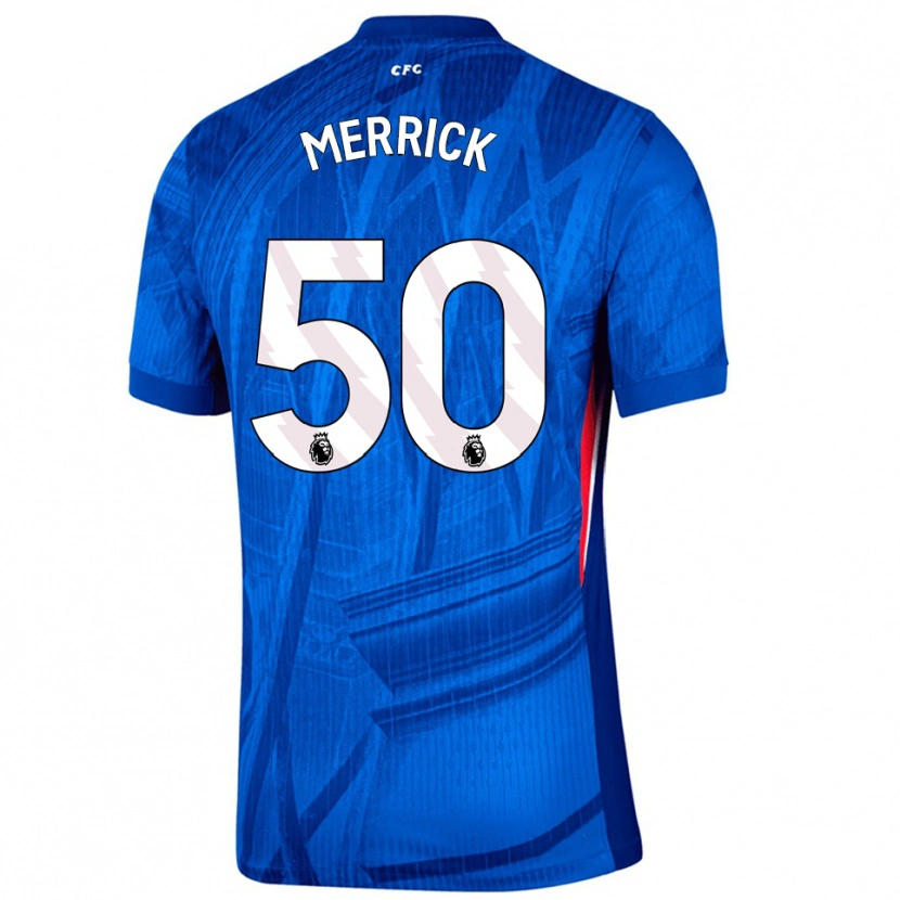 Danxen Enfant Maillot Max Merrick #50 Bleu Blanc Tenues Domicile 2025/26 T-Shirt
