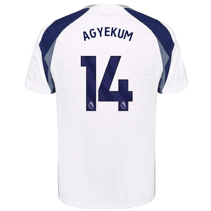 Danxen Enfant Maillot Ezra Agyekum #14 Blanc Marine Tenues Domicile 2025/26 T-Shirt