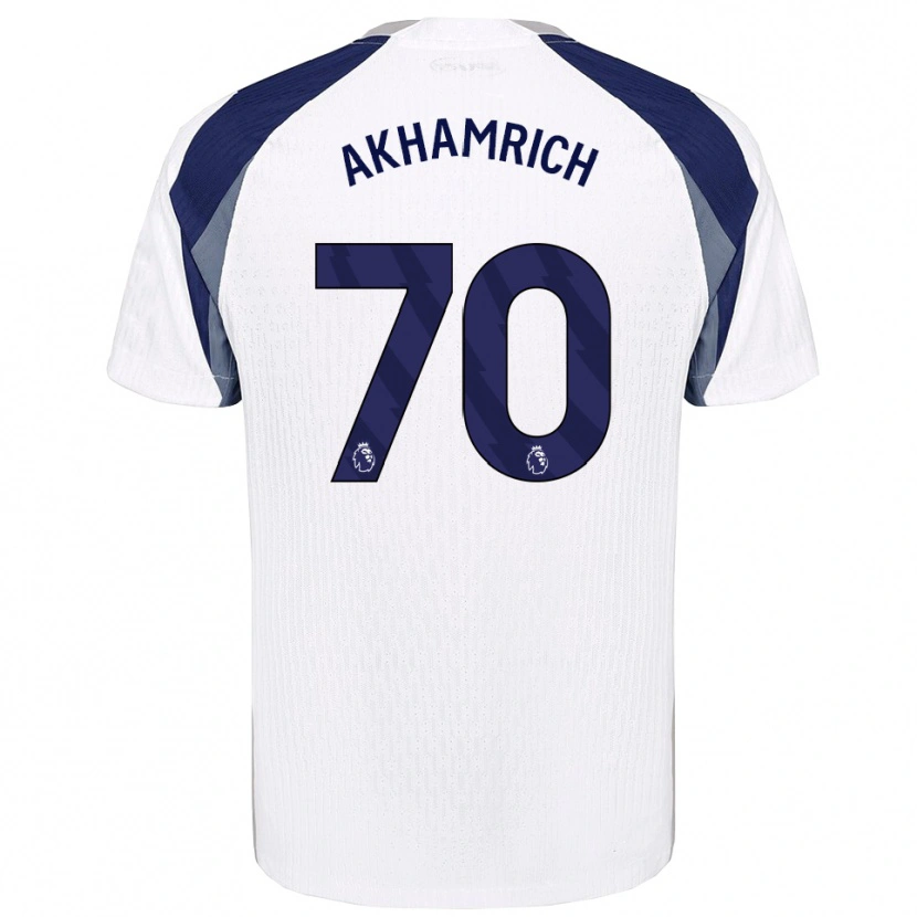Danxen Enfant Maillot Yusuf Akhamrich #70 Blanc Marine Tenues Domicile 2025/26 T-Shirt