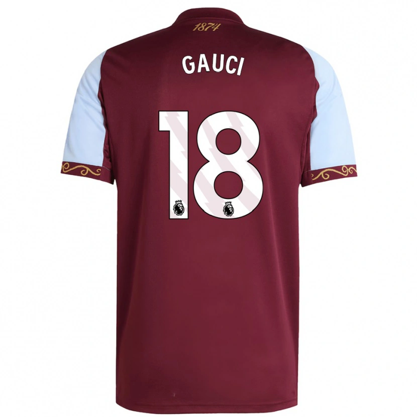 Danxen Enfant Maillot Joe Gauci #18 Bourgogne Bleu Ciel Tenues Domicile 2025/26 T-Shirt