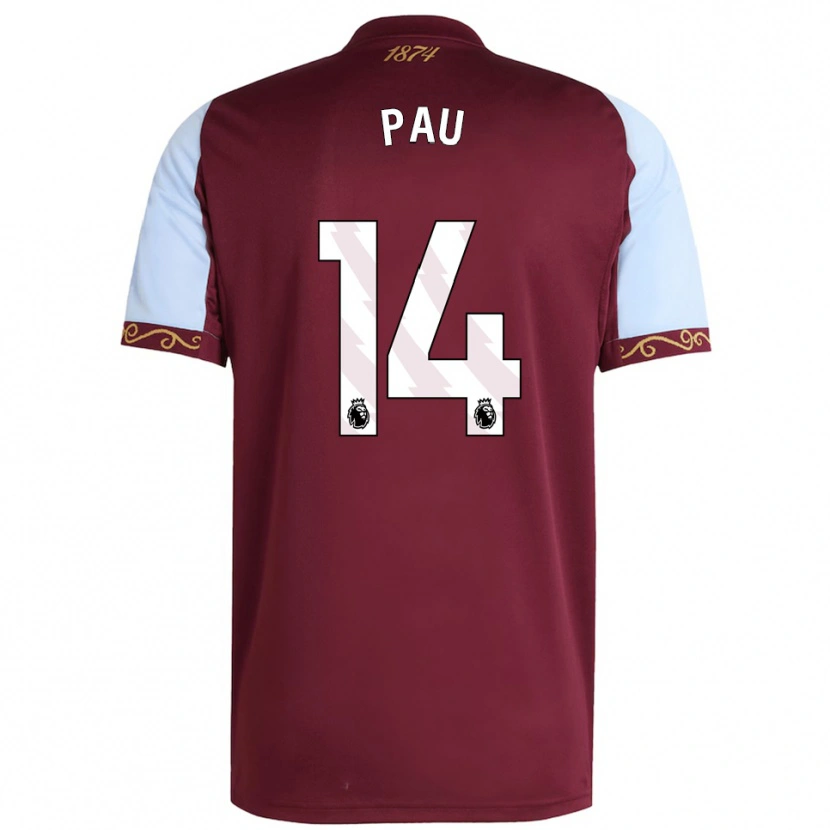 Danxen Enfant Maillot Pau Torres #14 Bourgogne Bleu Ciel Tenues Domicile 2025/26 T-Shirt
