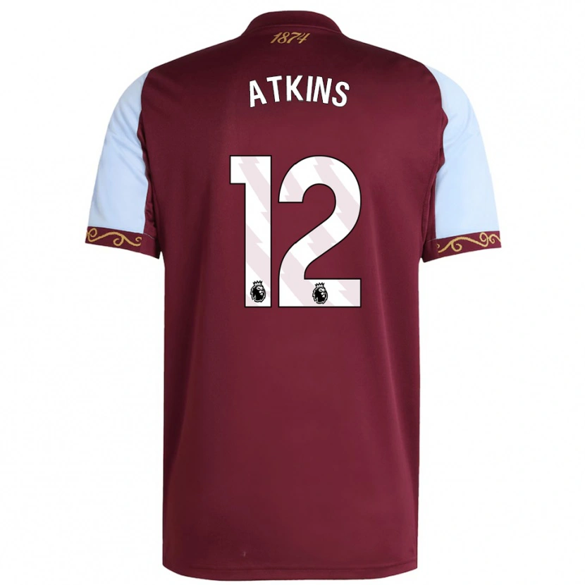 Danxen Enfant Maillot Clay Atkins #12 Bourgogne Bleu Ciel Tenues Domicile 2025/26 T-Shirt