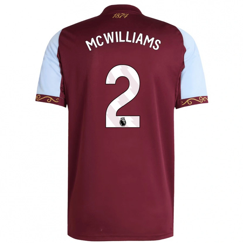 Danxen Enfant Maillot Ashton Mcwilliams #2 Bourgogne Bleu Ciel Tenues Domicile 2025/26 T-Shirt