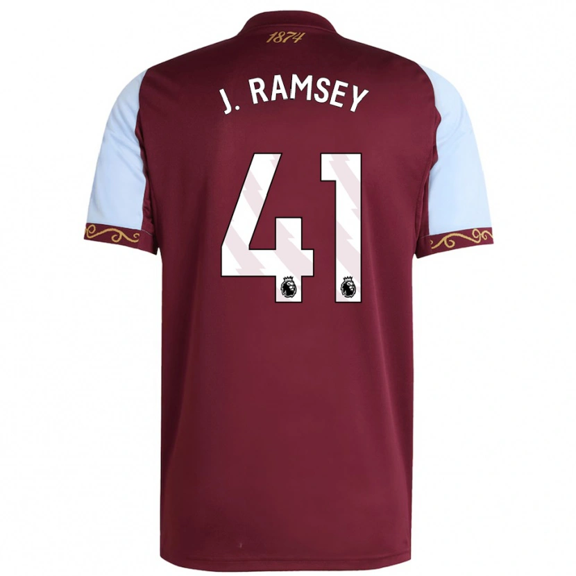 Danxen Enfant Maillot Jacob Ramsey #41 Bourgogne Bleu Ciel Tenues Domicile 2025/26 T-Shirt