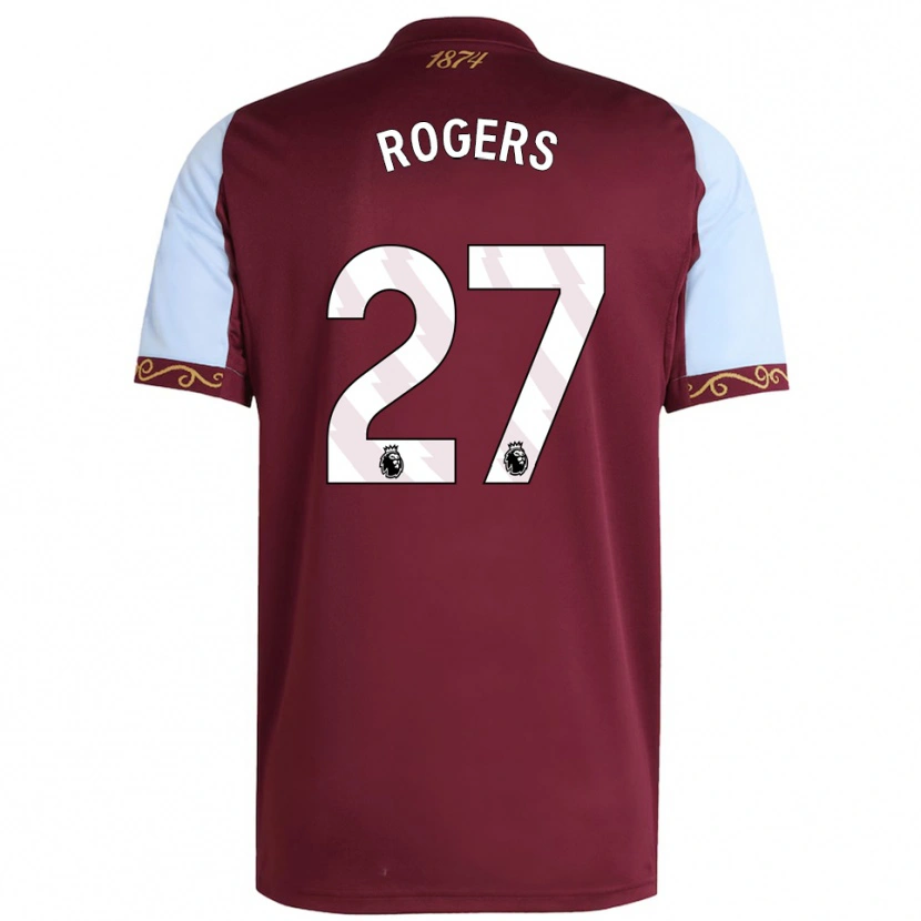Danxen Enfant Maillot Morgan Rogers #27 Bourgogne Bleu Ciel Tenues Domicile 2025/26 T-Shirt