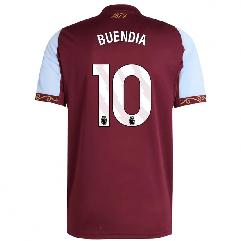 Danxen Enfant Maillot Emiliano Buendía #10 Bourgogne Bleu Ciel Tenues Domicile 2025/26 T-Shirt