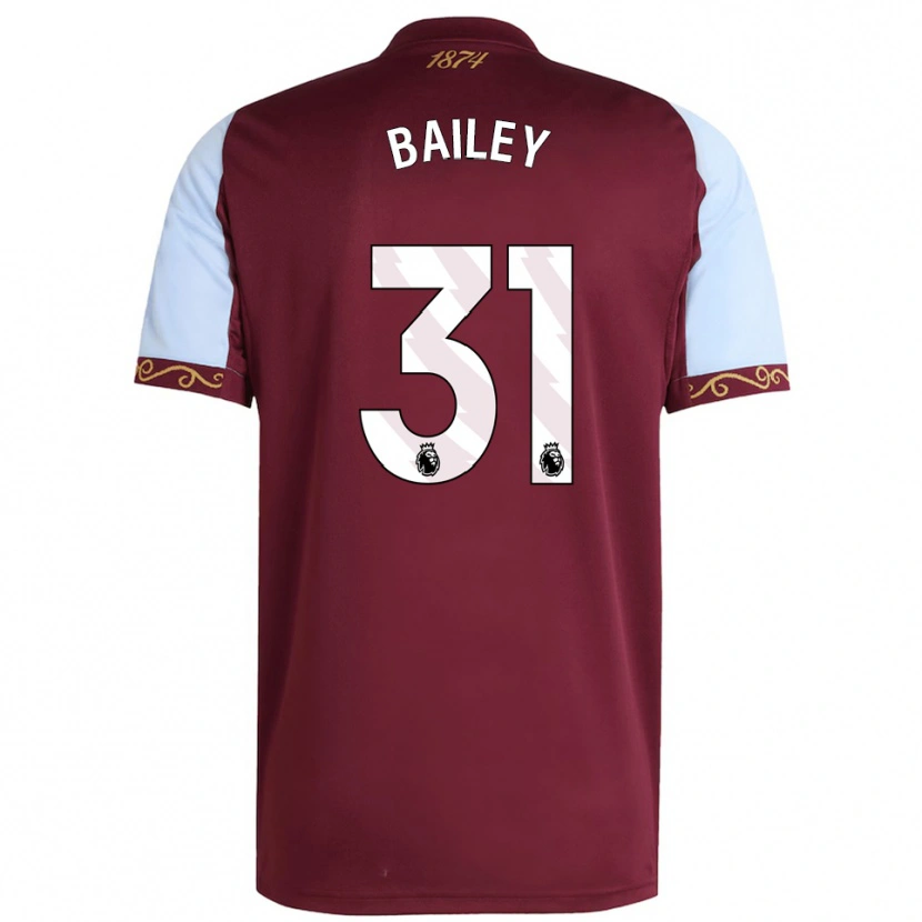 Danxen Enfant Maillot Leon Bailey #31 Bourgogne Bleu Ciel Tenues Domicile 2025/26 T-Shirt