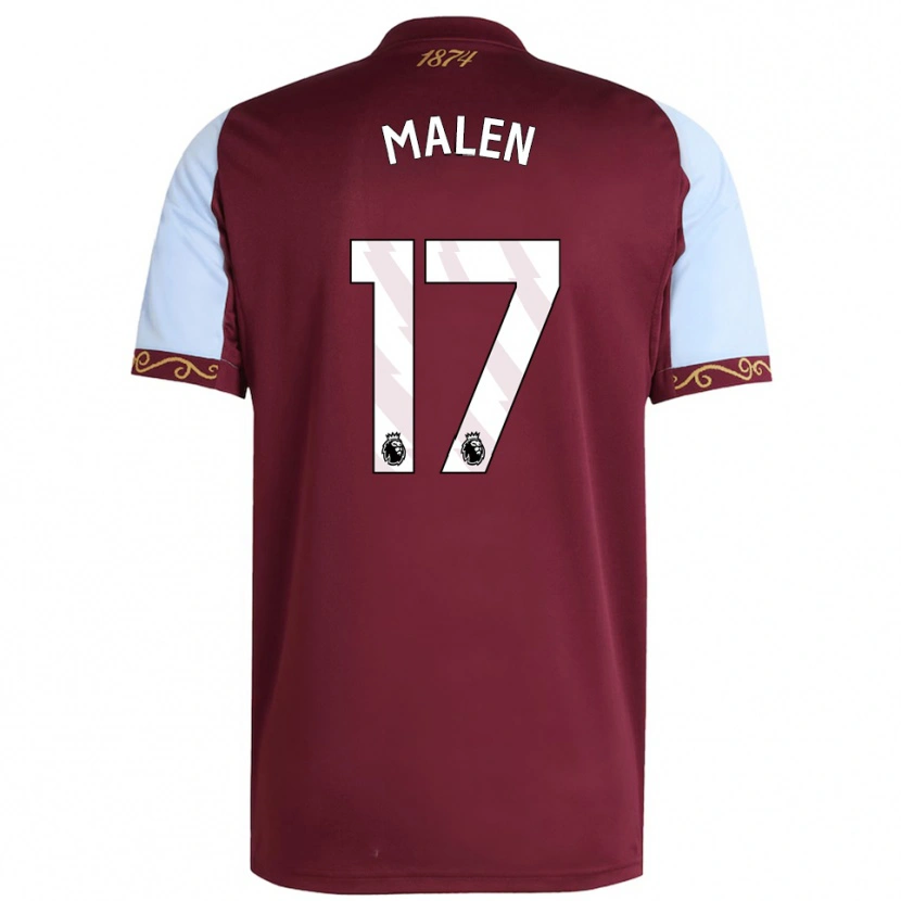 Danxen Enfant Maillot Donyell Malen #17 Bourgogne Bleu Ciel Tenues Domicile 2025/26 T-Shirt
