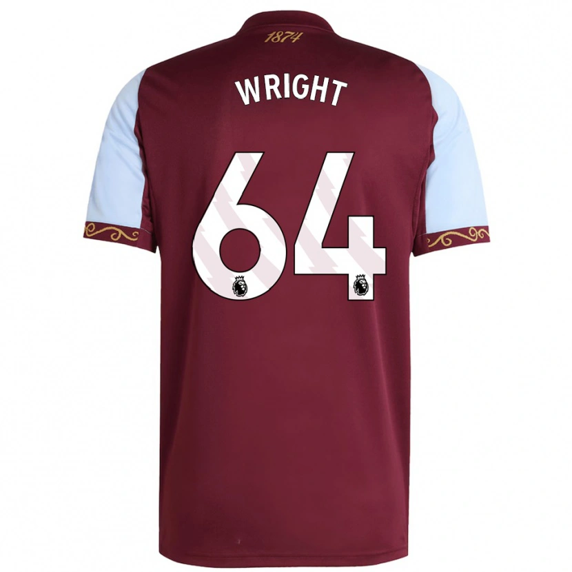 Danxen Enfant Maillot James Wright #64 Bourgogne Bleu Ciel Tenues Domicile 2025/26 T-Shirt