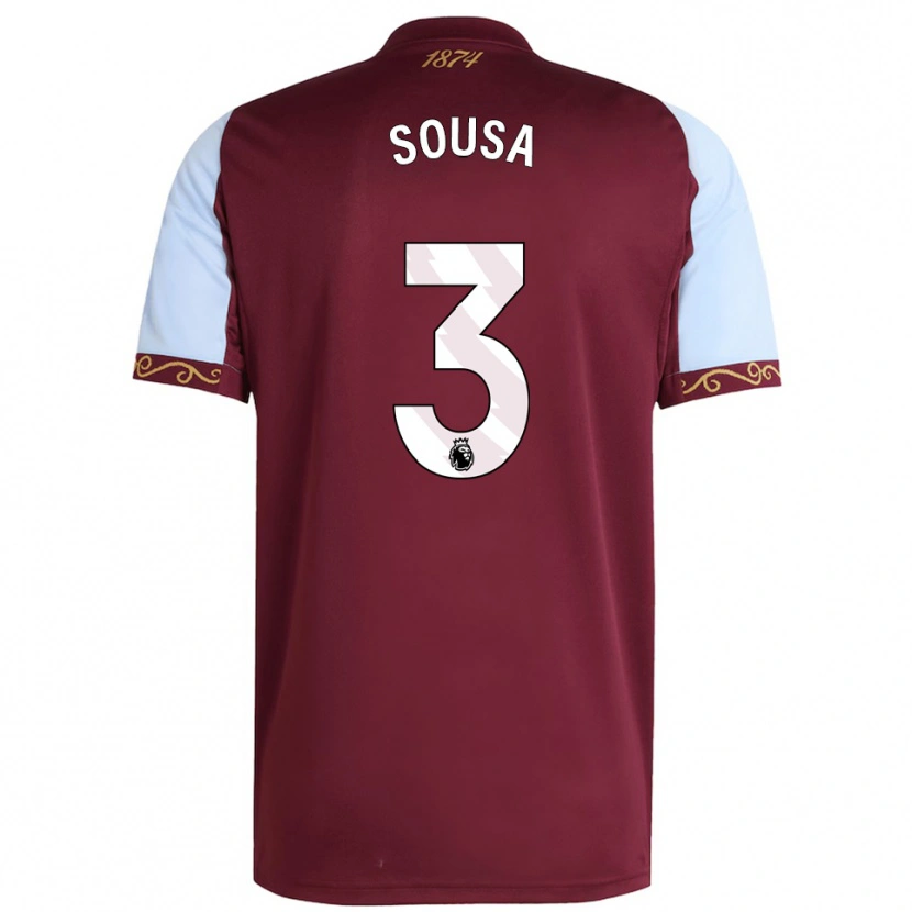 Danxen Enfant Maillot Lino Sousa #3 Bourgogne Bleu Ciel Tenues Domicile 2025/26 T-Shirt