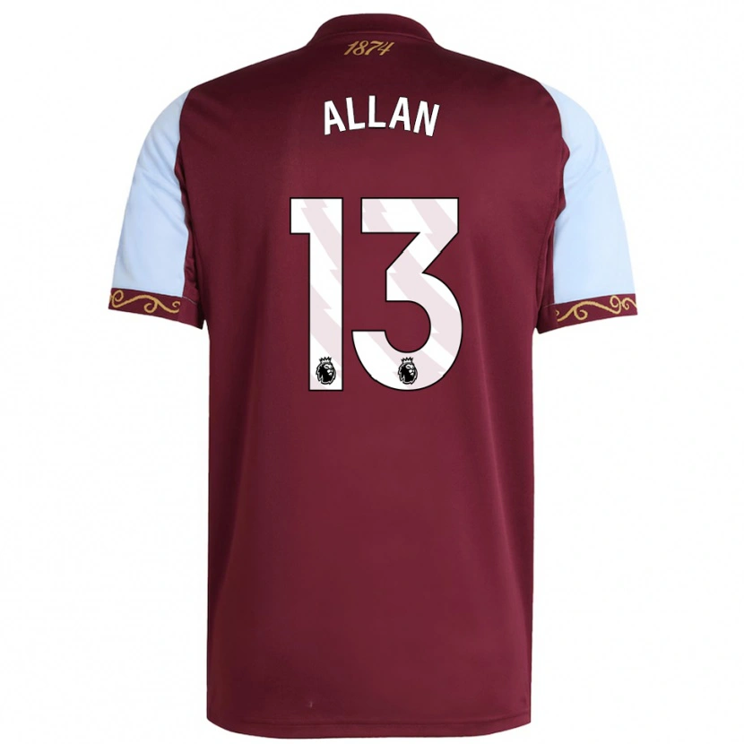 Danxen Enfant Maillot Jack Allan #13 Bourgogne Bleu Ciel Tenues Domicile 2025/26 T-Shirt