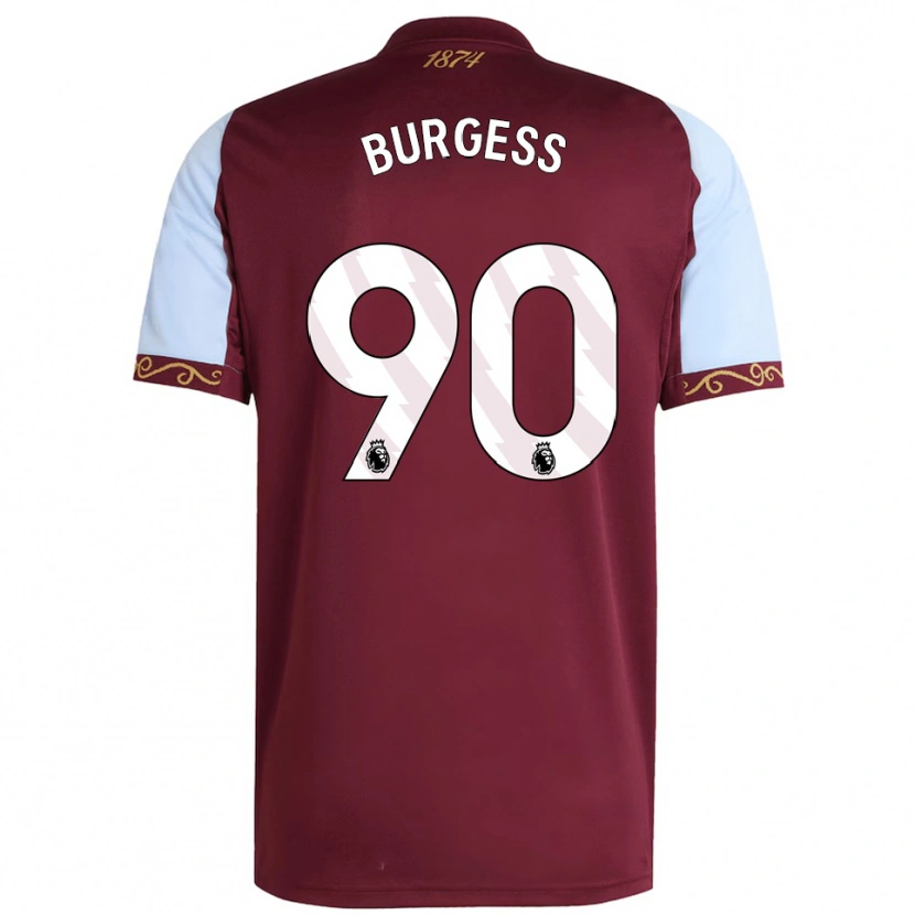 Danxen Enfant Maillot Woody Burgess #90 Bourgogne Bleu Ciel Tenues Domicile 2025/26 T-Shirt