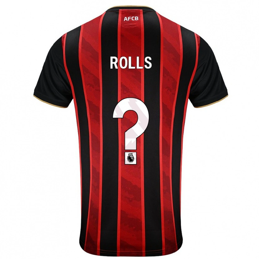 Danxen Enfant Maillot Thomas Rolls #0 Rouge Noir Tenues Domicile 2025/26 T-Shirt