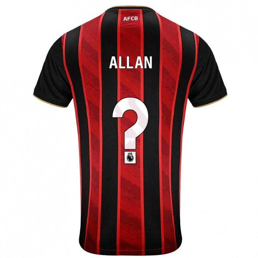 Danxen Enfant Maillot Mack Allan #0 Rouge Noir Tenues Domicile 2025/26 T-Shirt