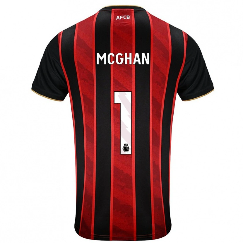 Danxen Enfant Maillot Hayden Mcghan #1 Rouge Noir Tenues Domicile 2025/26 T-Shirt