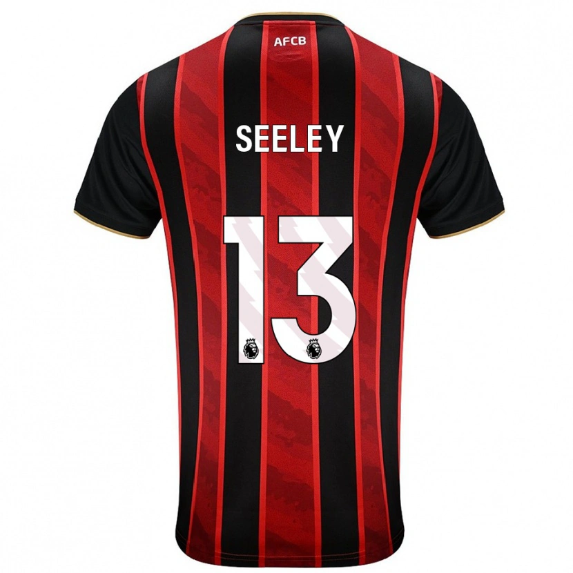 Danxen Enfant Maillot Will Seeley #13 Rouge Noir Tenues Domicile 2025/26 T-Shirt