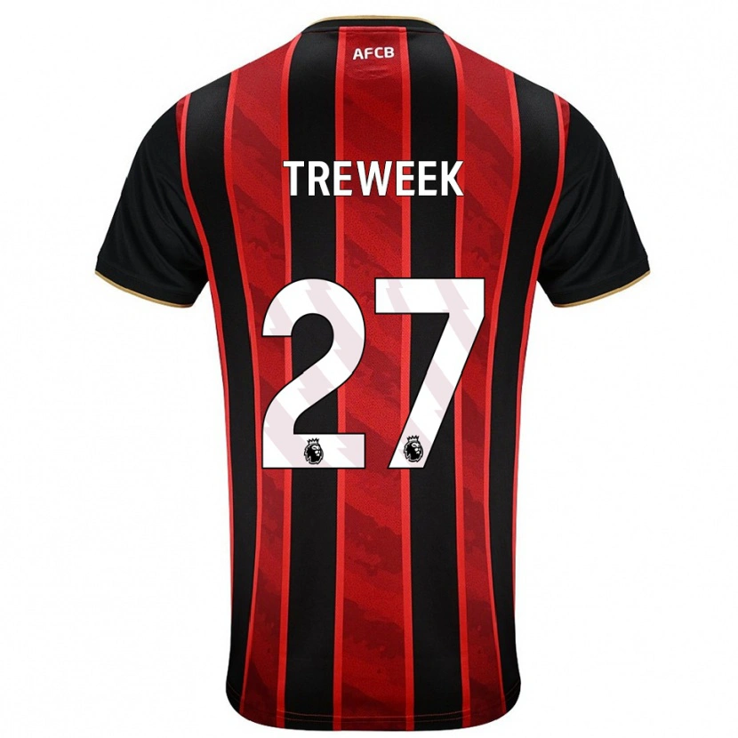 Danxen Enfant Maillot Amber Treweek #27 Rouge Noir Tenues Domicile 2025/26 T-Shirt