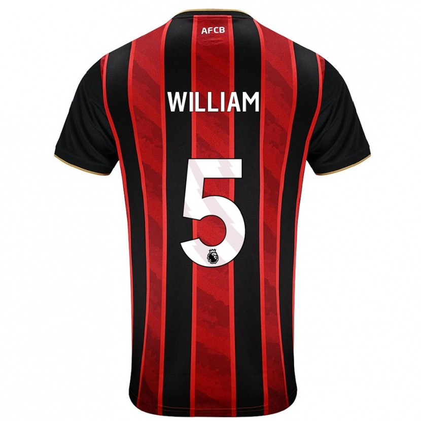 Danxen Enfant Maillot Harold William #5 Rouge Noir Tenues Domicile 2025/26 T-Shirt