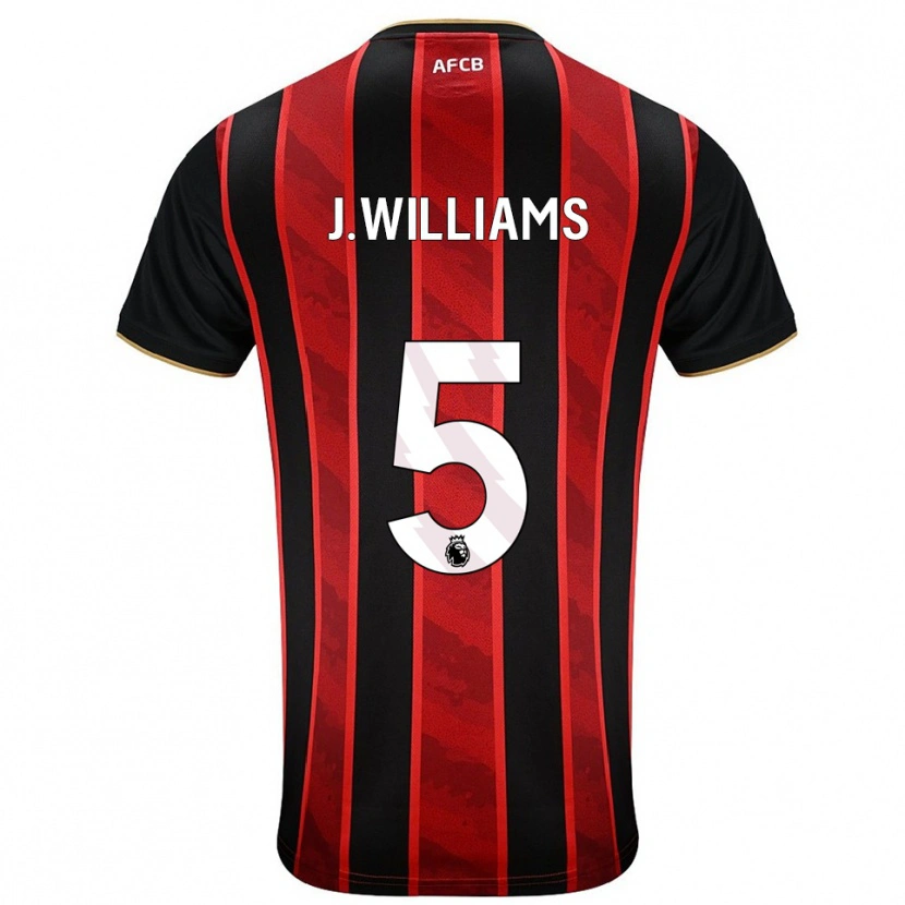 Danxen Enfant Maillot Jay Williams #5 Rouge Noir Tenues Domicile 2025/26 T-Shirt