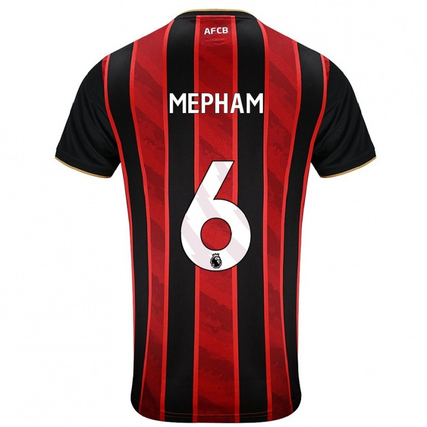 Danxen Enfant Maillot Chris Mepham #6 Rouge Noir Tenues Domicile 2025/26 T-Shirt