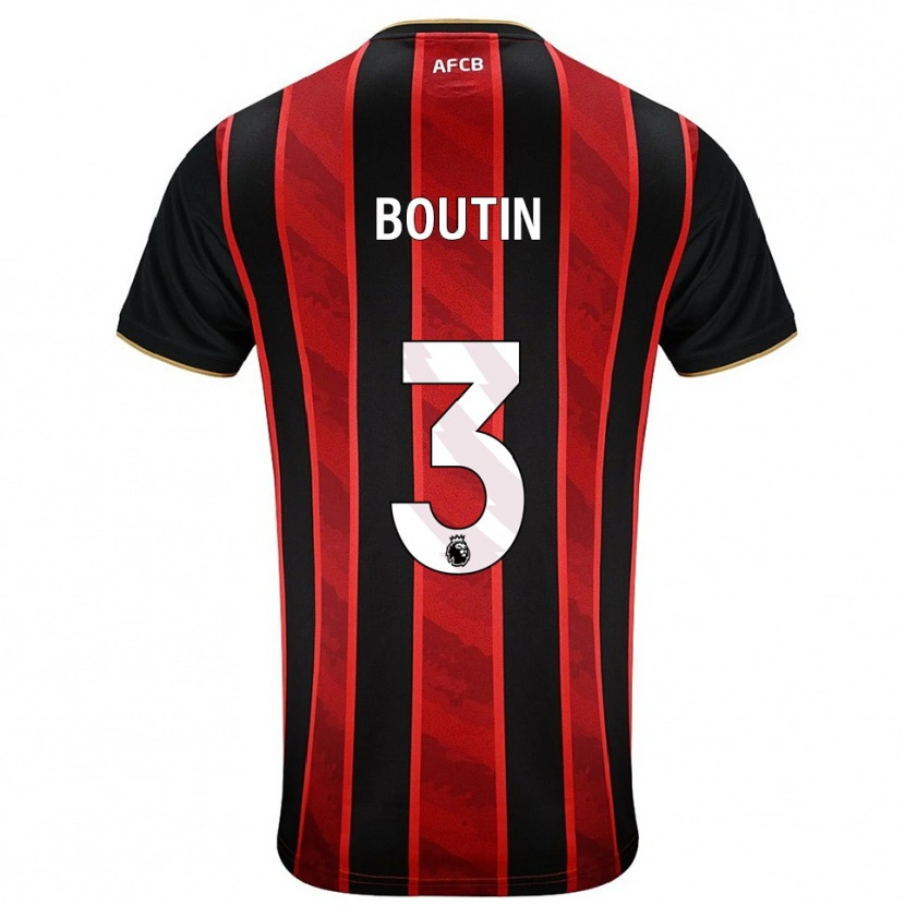 Danxen Enfant Maillot Noa Boutin #3 Rouge Noir Tenues Domicile 2025/26 T-Shirt