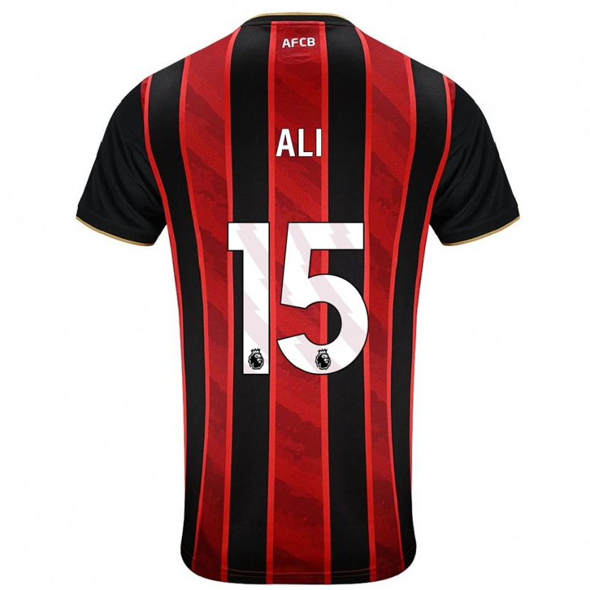Danxen Enfant Maillot Ameer Ali #15 Rouge Noir Tenues Domicile 2025/26 T-Shirt