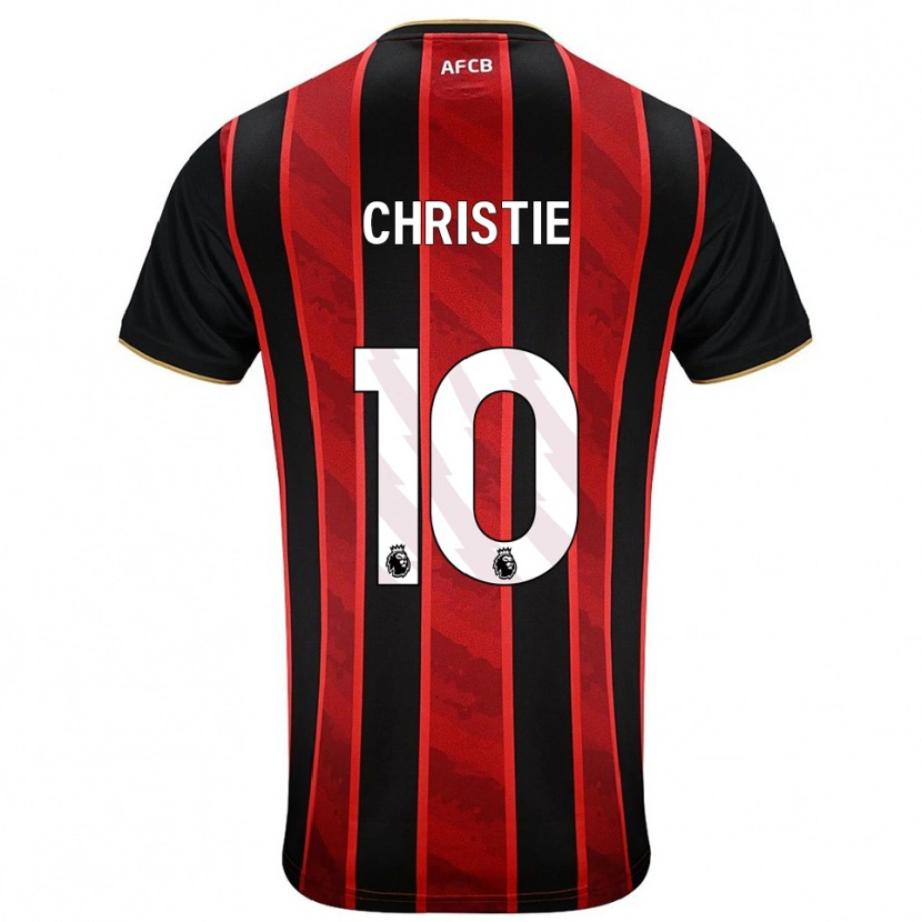 Danxen Enfant Maillot Ryan Christie #10 Rouge Noir Tenues Domicile 2025/26 T-Shirt