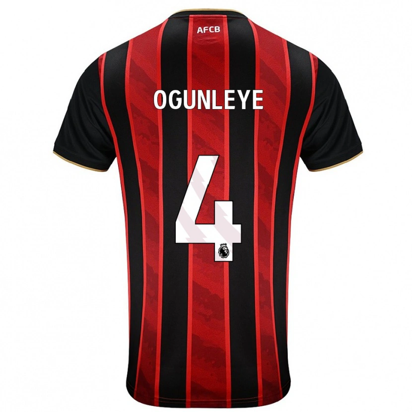 Danxen Enfant Maillot Malachi Ogunleye #4 Rouge Noir Tenues Domicile 2025/26 T-Shirt