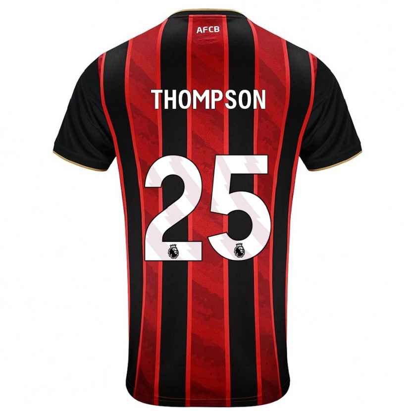 Danxen Enfant Maillot Kenni Thompson #25 Rouge Noir Tenues Domicile 2025/26 T-Shirt