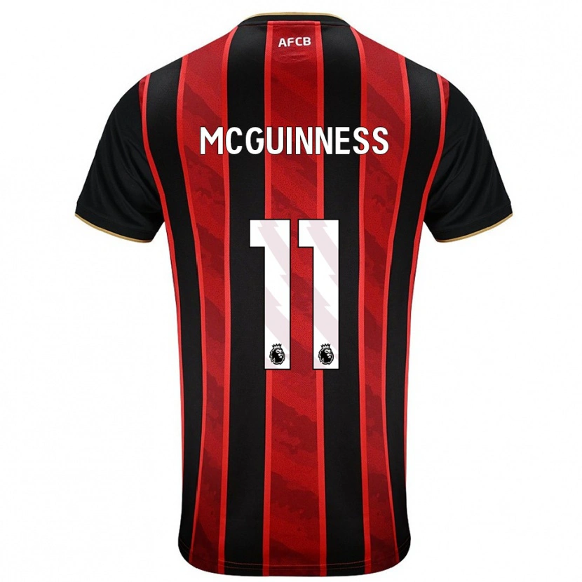 Danxen Enfant Maillot Gemma Mcguinness #11 Rouge Noir Tenues Domicile 2025/26 T-Shirt