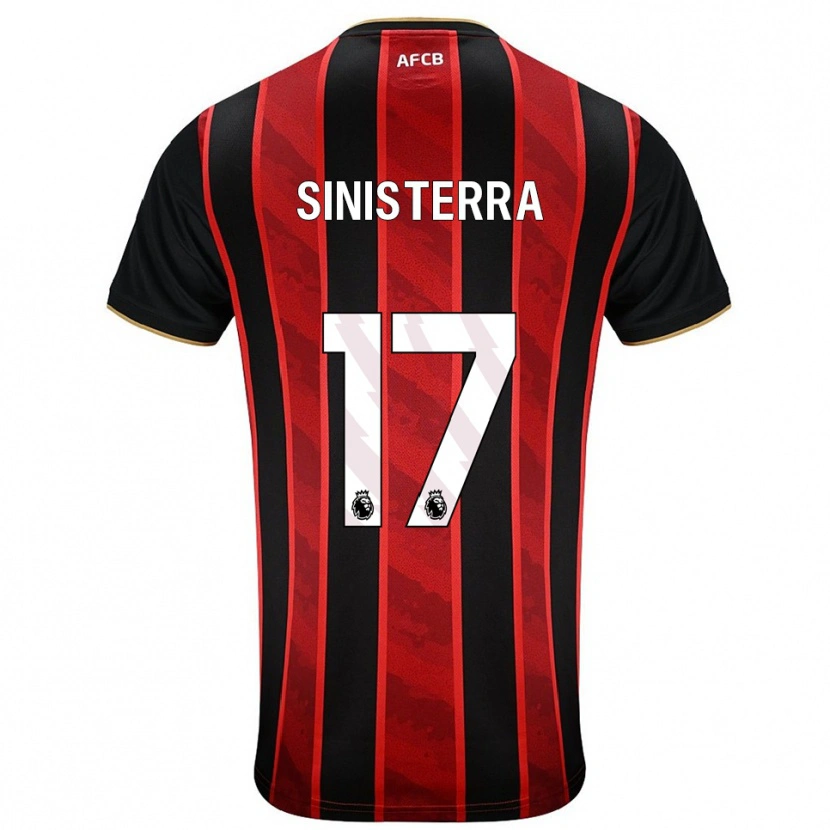 Danxen Enfant Maillot Luis Sinisterra #17 Rouge Noir Tenues Domicile 2025/26 T-Shirt