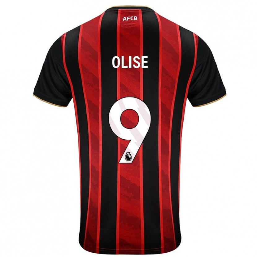 Danxen Enfant Maillot Josh Hamilton-Olise #9 Rouge Noir Tenues Domicile 2025/26 T-Shirt
