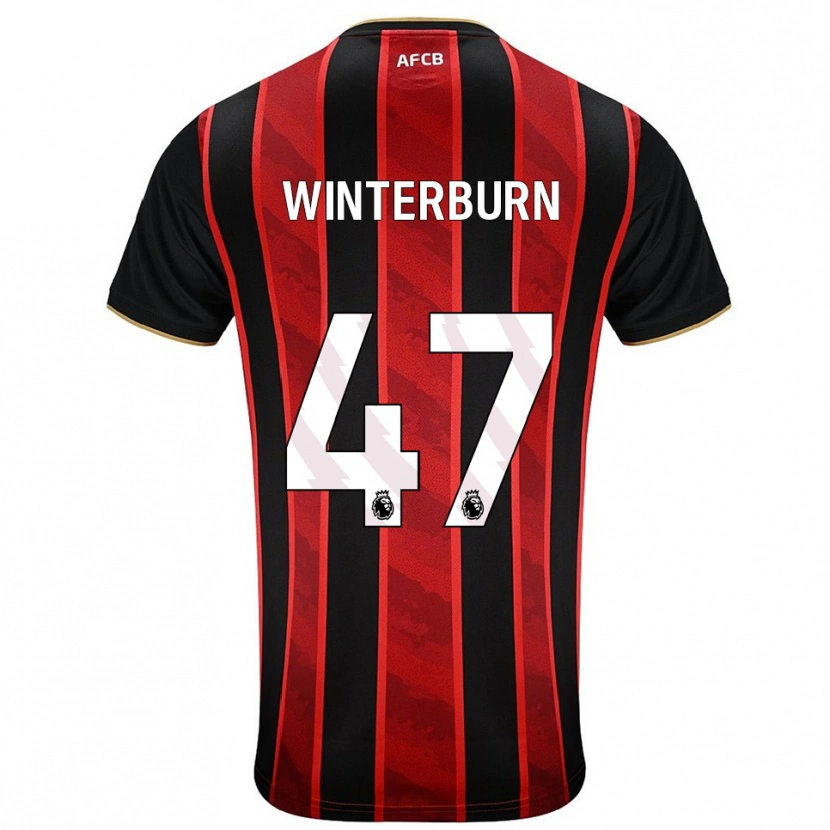 Danxen Enfant Maillot Ben Winterburn #47 Rouge Noir Tenues Domicile 2025/26 T-Shirt