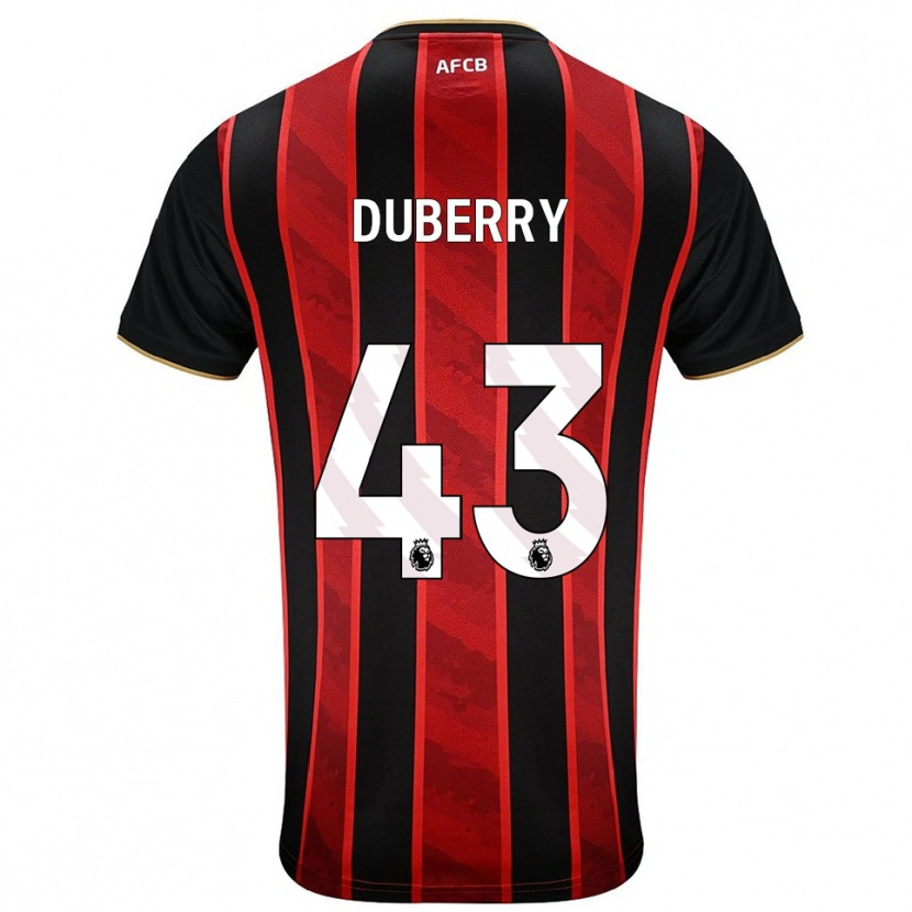 Danxen Enfant Maillot Zain Silcott-Duberry #43 Rouge Noir Tenues Domicile 2025/26 T-Shirt
