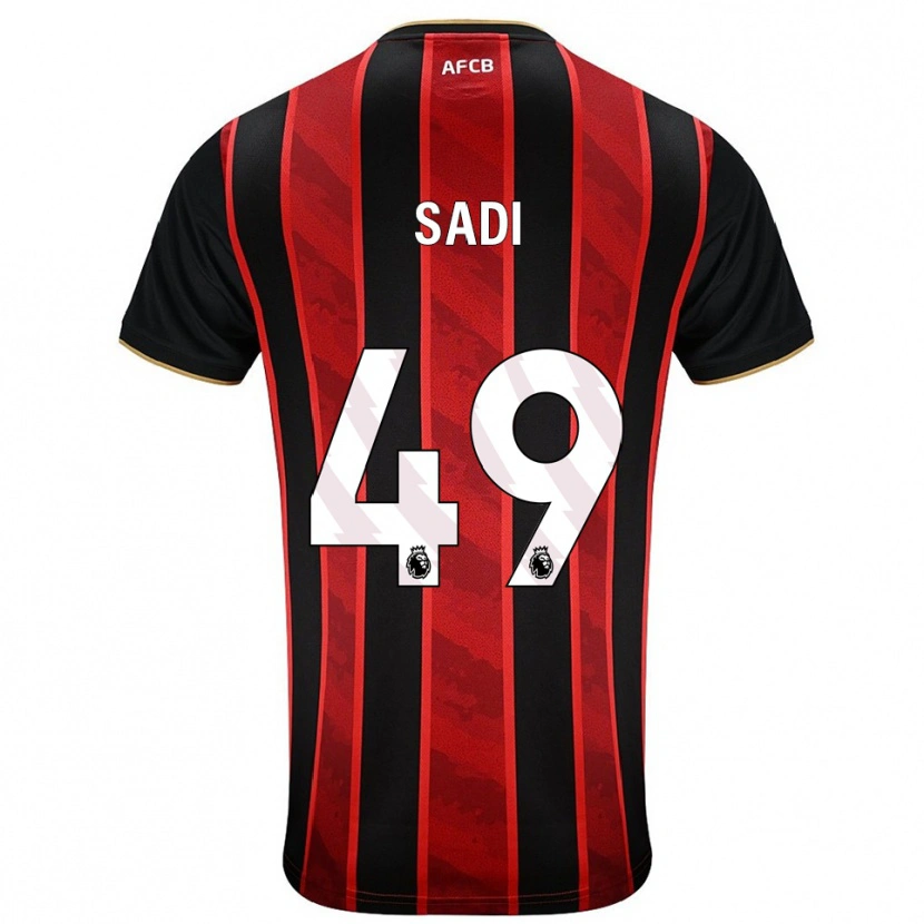 Danxen Enfant Maillot Dominic Sadi #49 Rouge Noir Tenues Domicile 2025/26 T-Shirt