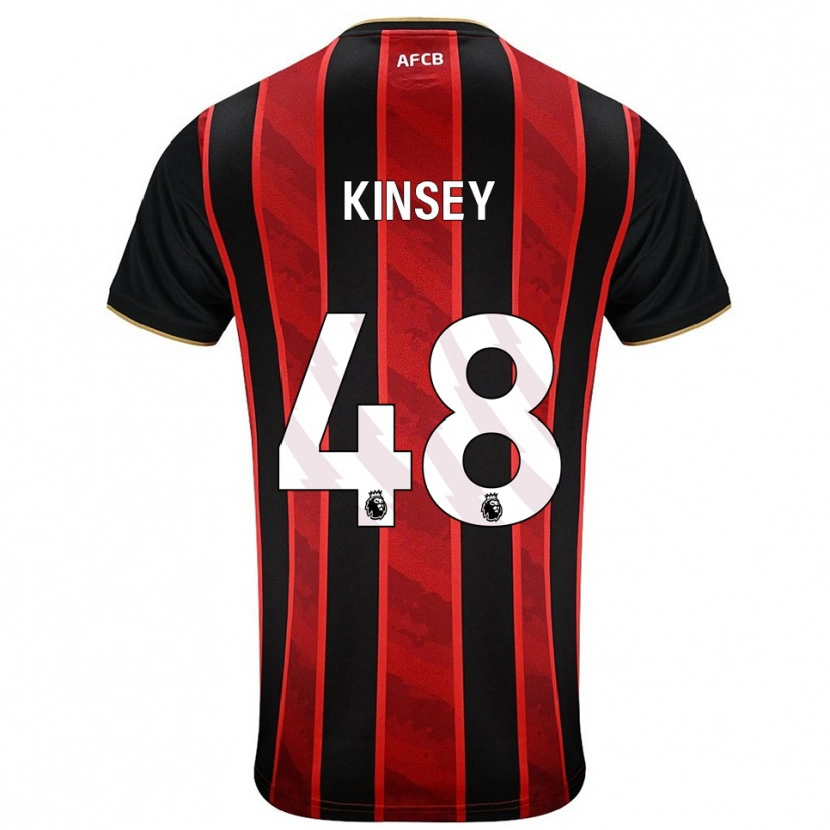 Danxen Enfant Maillot Max Kinsey #48 Rouge Noir Tenues Domicile 2025/26 T-Shirt