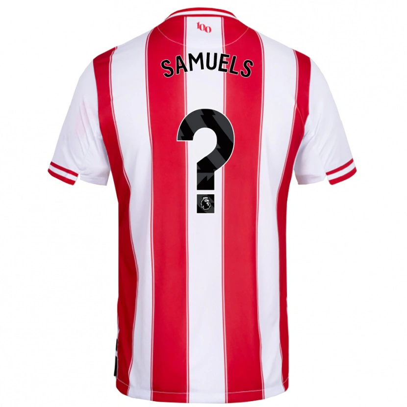 Danxen Enfant Maillot Kerron Samuels #0 Rouge Blanc Tenues Domicile 2025/26 T-Shirt