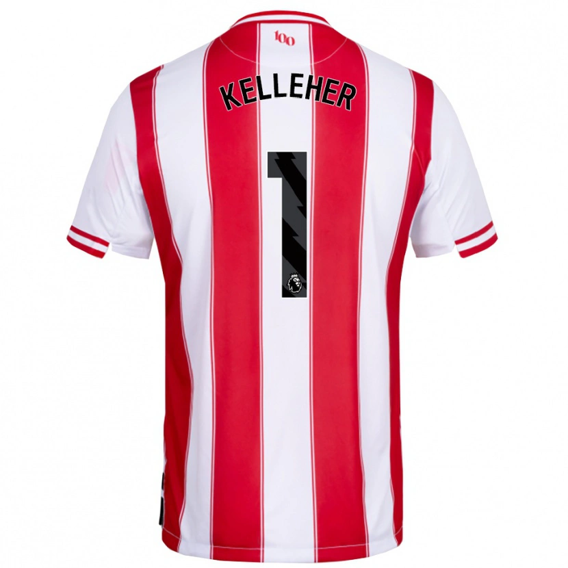 Danxen Enfant Maillot Caoimhín Kelleher #1 Rouge Blanc Tenues Domicile 2025/26 T-Shirt