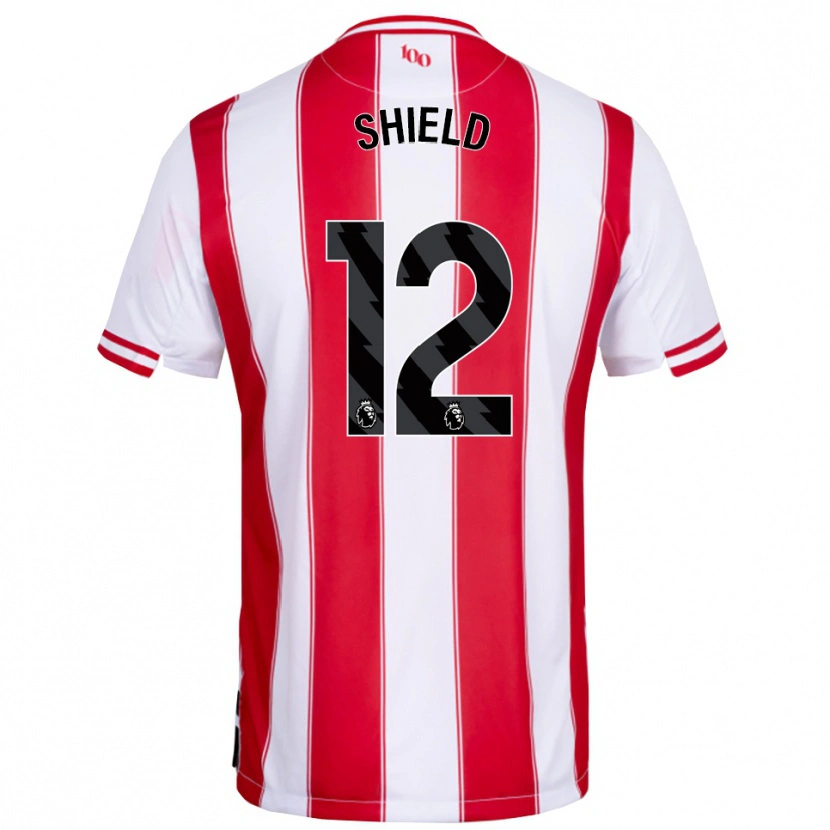 Danxen Enfant Maillot Ollie Shield #12 Rouge Blanc Tenues Domicile 2025/26 T-Shirt