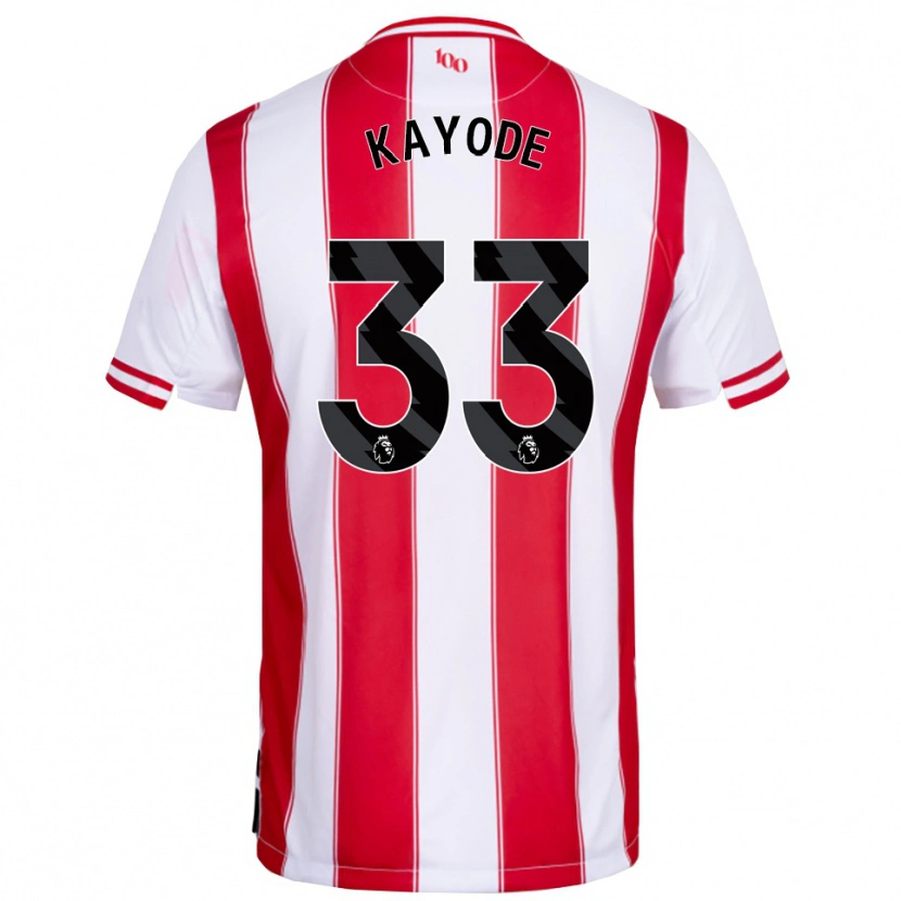 Danxen Enfant Maillot Michael Kayode #33 Rouge Blanc Tenues Domicile 2025/26 T-Shirt