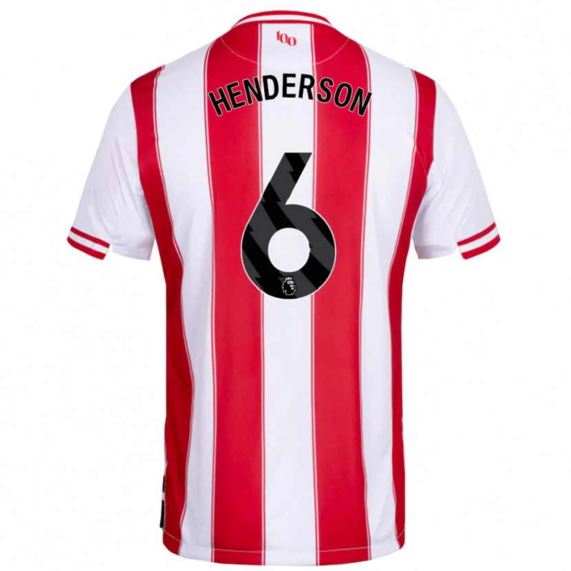 Danxen Enfant Maillot Jordan Henderson #6 Rouge Blanc Tenues Domicile 2025/26 T-Shirt