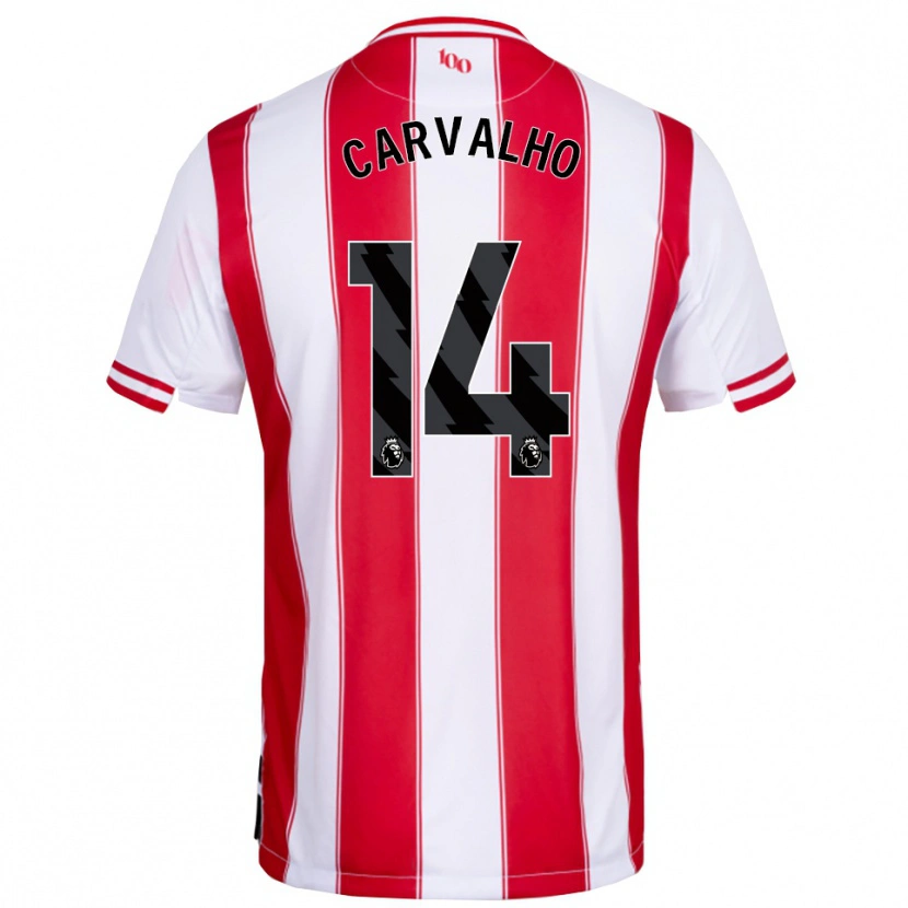 Danxen Enfant Maillot Fábio Carvalho #14 Rouge Blanc Tenues Domicile 2025/26 T-Shirt