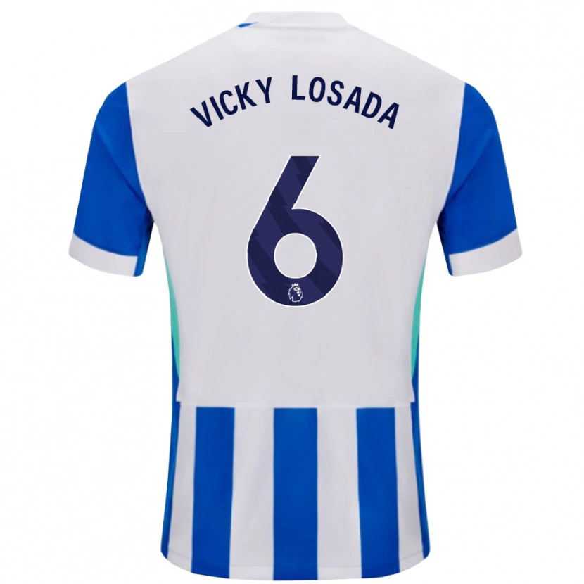 Danxen Enfant Maillot María Victoria Losada Gómez #6 Bleu Blanc Tenues Domicile 2025/26 T-Shirt