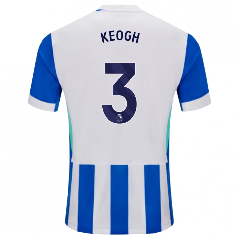 Danxen Enfant Maillot Sean Keogh #3 Bleu Blanc Tenues Domicile 2025/26 T-Shirt