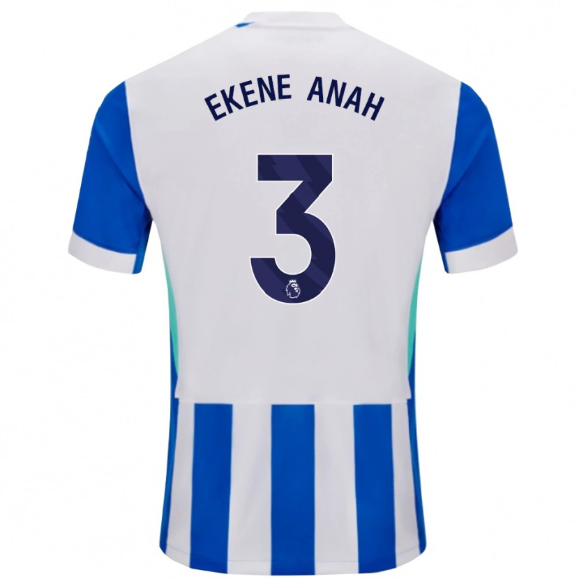 Danxen Enfant Maillot Cristiano Ekene Anah #3 Bleu Blanc Tenues Domicile 2025/26 T-Shirt