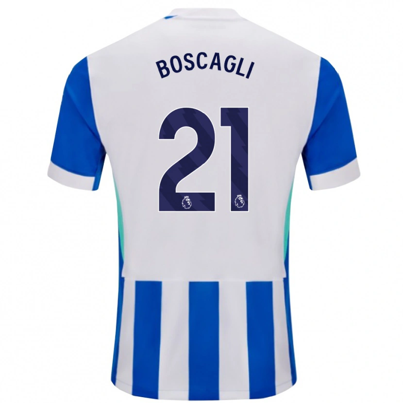 Danxen Enfant Maillot Olivier Boscagli #21 Bleu Blanc Tenues Domicile 2025/26 T-Shirt