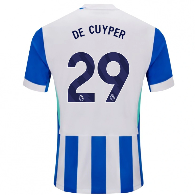 Danxen Enfant Maillot Maxim De Cuyper #29 Bleu Blanc Tenues Domicile 2025/26 T-Shirt