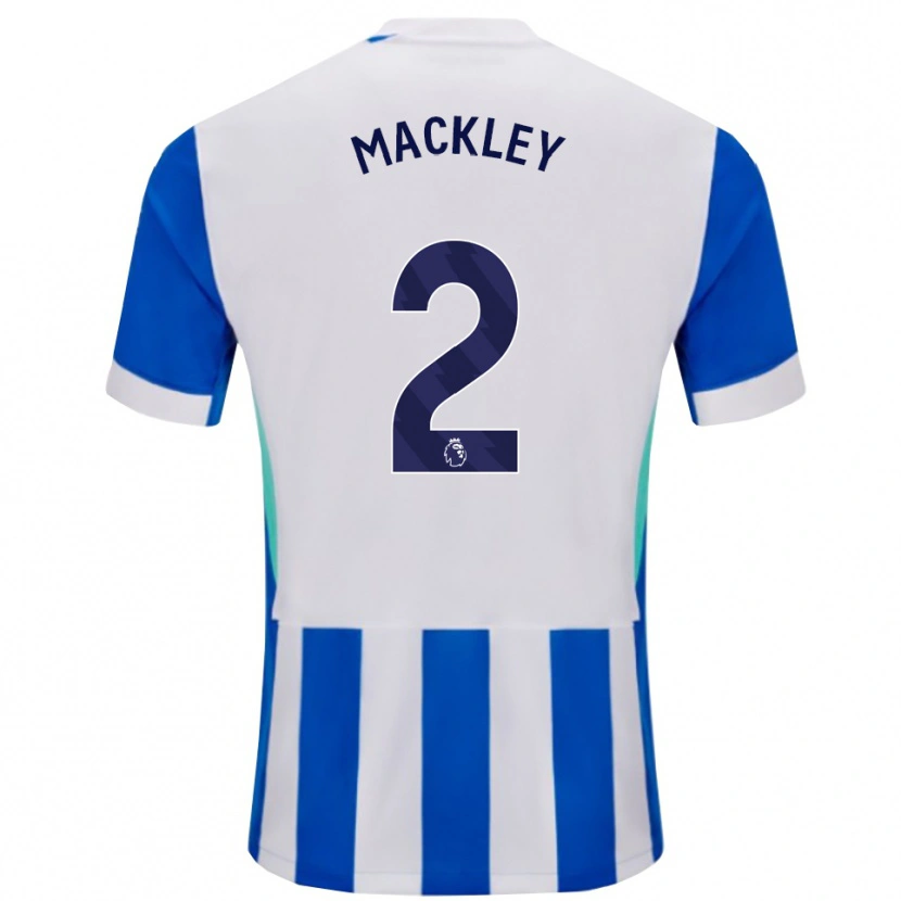 Danxen Enfant Maillot Callum Mackley #2 Bleu Blanc Tenues Domicile 2025/26 T-Shirt